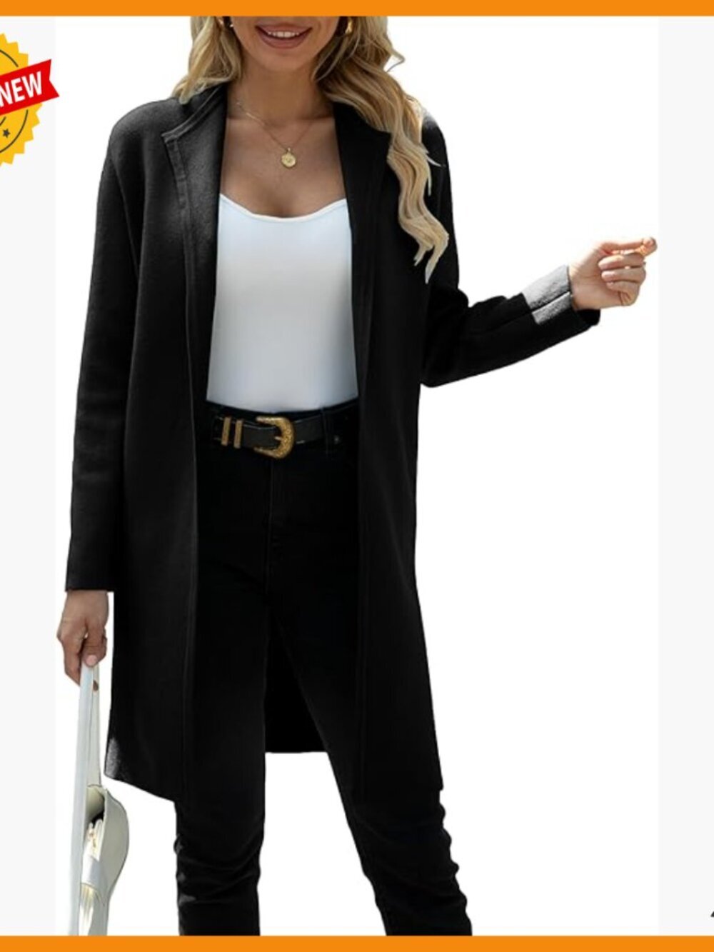 Slim Fit Open Front Cardigan Sweater Lapel Coatigan Casual Knit
